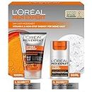 L'Oréal Men Expert Pflegeset gegen müde Haut für Männer, Geschenkset mit Waschgel und Gesichtscreme 24H Anti-Müdigkeit, Geschenk für Herren mit Vitamin C, Hydra Energy, 1 x 100 ml, 1 x 50 ml
