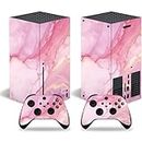 OLWJIFZT Pink Marble X-Box Series X Skin Set Protector Wrap Cover Protective Faceplate Full Set Compatible with X-Box Series X Console and Controller Skins