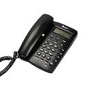Beetel M56 Caller ID Corded Landline Phone with 16 Digit LCD Display & Adjustable Contrast, 2Ways Speaker Phone, 30 Incoming and 5 Outgoing Memory, Solid Build Quality, Classic Design, Black