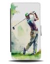 Mens Golf Oil Painting Flip Wallet Case Golfer Golfing Men Boys Boy Male DC32