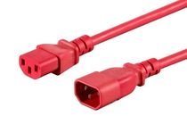 Cable de extensión Monoprice 3 clavijas 1 pie rojo IEC 60320 C14 a IEC 60320 C13 16AWG
