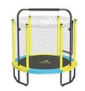 Dolphy 60" Kids Trampoline with Enclosure Net and Steel Foam U Handle,Jumping Mat,Spring Cover Padding Trampoline Jump Outdoor Indoor Trampoline for Home School Entertainment Multicolor