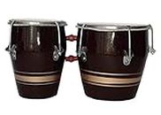 GT manufacturers Professional Two Piece Hand Made Wooden Bango Drum Set Golden patti (Brown)…