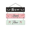 Artvibes Happy Place Family Wooden Wall Hanger for Home Decor | Office | Living Room | Gifts | Bedroom | Quotes Decorative Items | Wall Hangings for Home Decoration | Modern Artworks (WH_5304N)