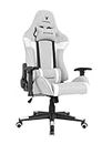 Oversteel - ULTIMET Professional Gaming Stuhl, Atmungsaktiver Stoff, 2D-Armlehnen, Höhenverstellbar, 180° verstellbare Rückenlehne, Gasdruckfeder Klasse 3, Bis zu 120Kg, Grau/weiß