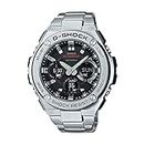 Casio G-Shock Analog-Digital Black Dial Silver Band Men's Stainless Steel Watch-GST-S110D-1ADR (G604)