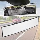 JoyTutus Rear View Mirror, Universal 11.81 Inch Panoramic Rearview Mirror, Interior Clip-on Wide Angle Rear View Mirror to Reduce Blind Spot Effectively for Car SUV Trucks -Clear