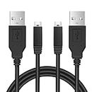 2Pack Charger Cable for Wii U Gamepad - Interchangable Power Charging Adapter, Power Supply Cord AC Adapter & Cable for Nintendo WiiU Gamepad - Black