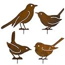 ALEMIN Uccelli Arrugginito Metallo, decorazione da giardino, uccelli in metallo arrugginita, uccelli di ruggine naturale
