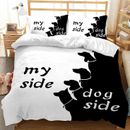 3D Classic My Side Dog Side Bedding Set Doona Quilt Cover Duvet Cover PillowCase