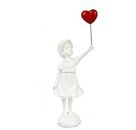 Estatua de resina para decoración del hogar, globos de Amor, escultura artística y estatuilla para niña, decoraciones para el salón, manualidades