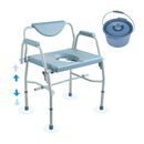 VEVOR Bedside Commode Chair with Drop Arm Adjustable Height 1000 LBS Toilet Seat