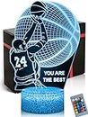 DAHEYMA Basketball Mood Light for Fans, 3D LED Basketball Lamp Illusion, Basketball Gifts for Boys, Unique Room Decor,16 Colors Night Light with Remote Control Dimmable
