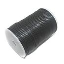 Asvi Export 2 mm Waxed Cotton Cord Beading String for DIY Jewelry Making Macrame Supplies - Black Color 80 Mtrs