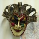 Vintage Venetian Jester mask wall art Maschere Capelli Mantelli