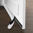 Ewolee Door Draught Excluder, 37in/95cm Removable Draft Excluder for Door Bottom, Soundproof Door Draft Blocker Self-Adhesive Weather Stripping Door Seal Strip (White)