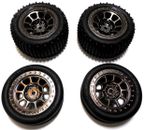 Traxxas Bandit Buggy XL-5 VXL NEW Black Chrome Wheels & Alias Tyres Set Pin Fit