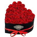 Agrul Mothers Day Roses Gifts for Mom-Forever Flowers Roses in a Box Anniversary Birthday Gifts for Wife Women Mom Best Friend Girlfriend Grandma-Mothers Day Eternal Red Preserved Rose/28 Pcs Roses