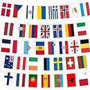 12m Eurovision Party Decorations Bunting, 37 European Flags, 14x21.7cm Double Sides EU National Flags Bunting for Eurovision 2024 Song Contest, Bar, Garden, Restaurant and Street Decorations