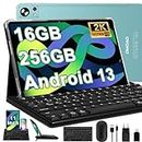 Tablet 11 Pulgadas Android 13 con Triple Cámara(13MP+5MP+2MP), 2K FHD Tablet con IPS 2000 * 1200, 16GB RAM 256GB ROM(1TB Ampliable), 5G Wi-Fi, 2.0 Ghz, BT 5.0, 8600 mAh, Tablet con Teclado, Verde