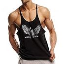 palglg Uomo Muscle T-Shirt da Senza Maniche Athletic Tank Top per Allenamento Fitness ZYZZ01 Nero S