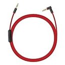 Beats Headphones Cord, 3.5mm Beats Replacement Cord, Replacement Audio Cable aux Cord for Beats by Dre Headphones Solo/Studio/Pro/Detox/Wireless/Mixr Headphones(Black/Red)
