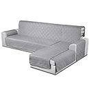TAOCOCO Waterproof Sectional Couch Covers L Shaped Sofa Covers Chaise Lounge Cover 3pcs Reversible Sofa Covers for Sectional Sofa Pet Kids Furniture Protector with Elastic Straps(X-Large, Gray)