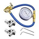 BPV31 Bullet Piercing Valve with R134A Air Conditioning Refrigerant Charging Hose with Gauge R134a Can to R-12/R-22 Port