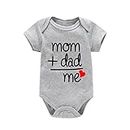 todays daily deals warehouse clothing Newborn Mom Dad Me Clothing Toddler Baby Boys Girl Comfortable Letters Heart Print Short Sleeve Bodysuit