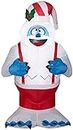 Gemmy Christmas Airblown Inflatable Bumble in Suspenders Rudolph, 3.5 ft Tall, White