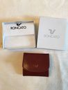 Valigeria Roncato Unisex Brown Leather Change Credit Card Purse Wallet w/Box