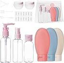 XAMILE Travel Bottle Set 13Pcs Travel Bottles for Toiletry, Leak Proof Refillable Squeezable Empty Containers with Bag for Toiletries, Shampoo, Conditioner, Lotion (13 Pcs Travel Bottle)