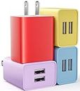USB Wall Charger, 4-Pack 2.1A Dual Port USB Cube Power Adapter Wall Charger Plug Charging Block Brick Box Compatible with Phone 15 14 13/12 Pro Max/Mini/11/XS/XR/X/8/7 Plus, iPad, Samsung, Android