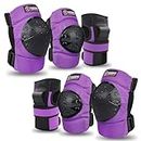 Adult & Kids Knee Pads Elbow Pads Wrist Guards Protective Gear Set for Skateboarding, Skating, Inline Skating, Roller Skating, Scooter, BMX Biking Cycling and Outdoor Extreme Multi-Sports