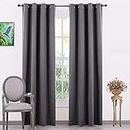 Vervique 100% Room Darkening Solid Blackout Door Curtain 7 feet Set of 2 for Bedroom and Living Room | 3 Layers Weaving Technology Thermal Insulated Heavy Polyester Curtain | Grey Curtains