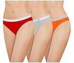 Women Stretchable Cotton Low Rise Sexy G-String Thong Panty No Panty Lines Under Fitted Outfits Bikini Style Underwear (Size XL Pack of 3) (Colours May Vary) Multicolour
