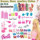 88Pcs Barbie Doll Clothes Bundle Dresses Shoes Set Lot Accessories Girl Toy Gift