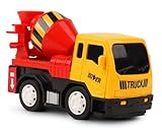 TOYZONE Friction Powered Mini Truck Series | Made in India | Friction Powered Toy | Unbreakable City Service Truck | Pull Back | Push & Go Crawling Toys (City Service Truck Cement Mixer)