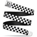 Buckle-Down Seatbelt Belt - Checker Black/White - 1.5" Wide - 24-38 Inches in Length