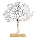 F&G Supplies Sculpture arbre de vie extra large en aluminium poli sur bois 63 cm