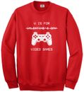 V Is For Video Games Youth Sweatshirt Funny Valentine's Day Gift