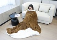 Luxury Sherpa Throws Fleece Reversible Blanket Soft Fluffy Warm Cosy Sofa Bed UK