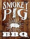 Impression artistique sur papier mat 220 g - Smokey Pig BBQ Perrenoud Aubree - Image verticale de nourriture pour porc, cochon, barbecue, 20_X_15_in
