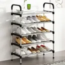 Household Multi-Layer Metal Shoe Rack Shoe Rack Simple Bedroom Cabinet Door Shoe Rack Furniture Rack