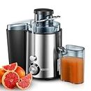 Juicer, Juilist 600W Centrifugal Juicer Machines Whole Fruit and Vegetable, 3-inch Wide Mouth Juicer Extractor Quick Juicing with 2 Speeds, Anti-drip & Compact Design Easy Clean & Use, Recipe Included