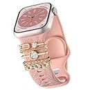 DGege 5 Stück Uhren-Anhänger (Armband im Lieferumfang enthalten), kompatibel mit Apple Watch 38 mm, 40 mm, 41 mm für Frauen und Mädchen, dekorative Metallringe, Schlaufen, glitzerndes Band, 1, SE2
