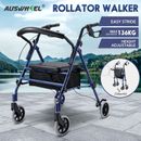 4 Wheel Rollator Walker with Seat for Seniors Lightweight Rolling Walking