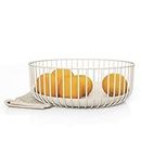 Libken Wire FruitBowls -Stylish Metal Wire FruitBasket for Kitchens -Decorative Fruit and Veg Storage Holder - Ideal Kitchen Accessories for Modern Decor -Warm Gray, 1 Unit, H4xL11xW11 IN-Heavy Weight