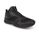 Nivia Combat 2.0 Basketball Shoes for Mens | Phylon, Rubber & TPU Shank Sole with Spacer Mesh Covered with TPU Film Upper | Basketball Court Indoor and Outdoor (Black) UK -9