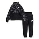 Nike Kids Boy's Textured Camo Full Zip Jacket and Pants Two-Piece Track Set (Little Kids), B(66f279-023)/W, 7 Years